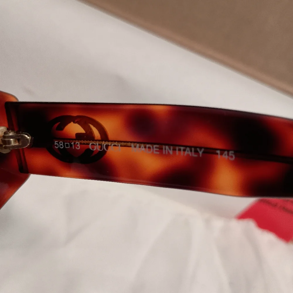 GUCCI GG Side Logo Tortoiseshell Pattern Sunglasses GG - Picture 5 of 10